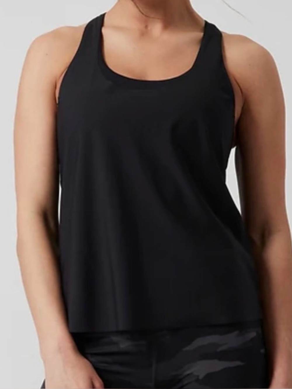 Athleta Ultimate Women’s M Black 2-in-1 Support Tank Scoop Neck Racerback Top